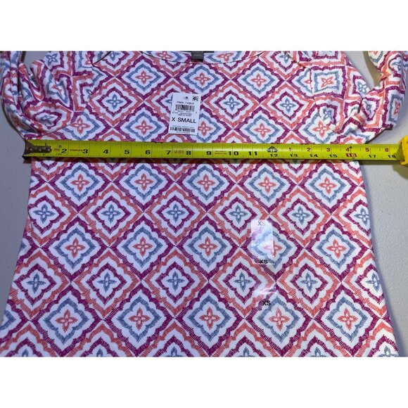 Style & Co. Womens XS Pima Cotton Top 3/4 Sleeve Simple Rose - Picture 5 of 9